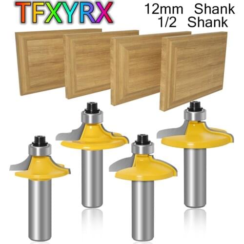 1pc/4pcs 12mm 1/2 Inch Shank Drawer&Cabinet Door Front Router Bit Set Wood Milling Cutter Woodworking Tools