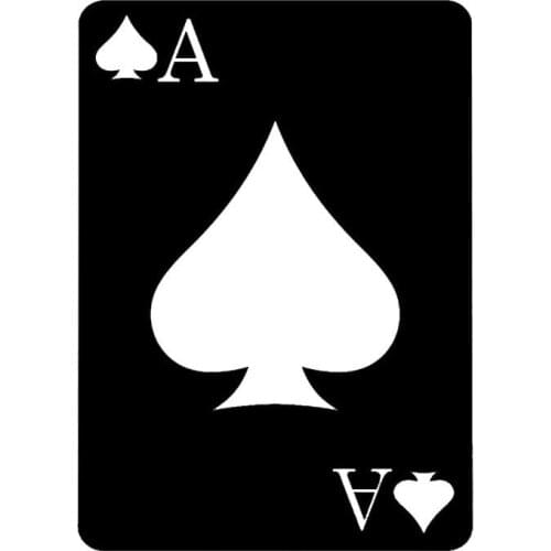 LLY-0476 Personalized Car Stickers Art Spades Gambling Poker Ace Modeling Decal PVC Cars Waterproof Self-adhesive Sticker Decor