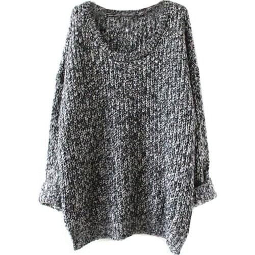 New 2019 Womens Clothes Tops Fashion Oversized Pullovers Casual Long Sleeve Jumpers Loose Knitted Pullover Sweater