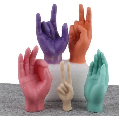 New Creative Gestures Shaped Silicone Candle Mold 3D Handmade Aromatherapy Supplies Wax Plaster Mould Cake Soap Decoration Tool