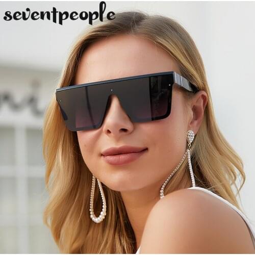 Oversized Flat Top Square Sunglasses Women 2021 Luxury Brand Fashion Rectangle Sun Glasses For Men Trendy Солнцезащитные Очки