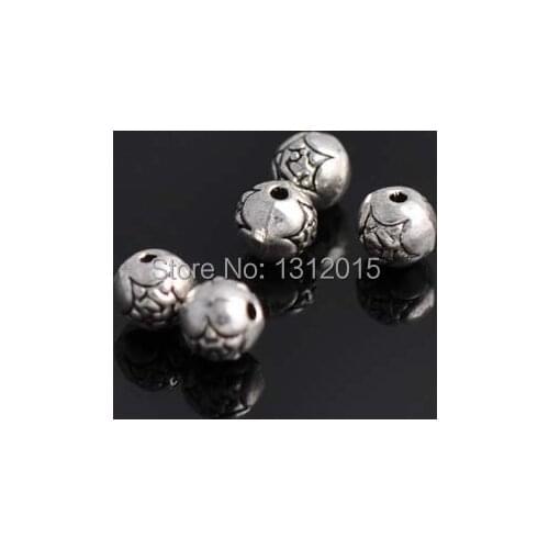 Wholesale Beads Round Charm Antique Sliver Alloy Spacer Beads Metal Beads Jewelry Making Supplies 6x6mm,50Pcs,YTC0064