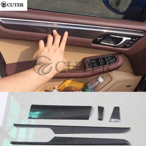 Carbon Fiber interior Door handle cover for Porsche Macan moulding trims 15-16