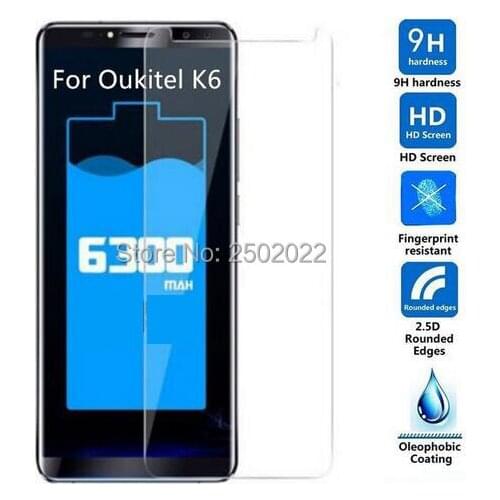 Front Safety 2.5D Tempered Glass For Oukitel K6 Protective Film 9H Explosion-proof LCD Screen Protector For Oukitel K6 Cover