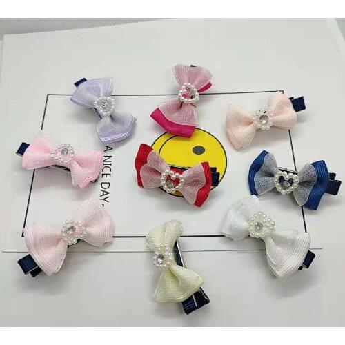Popular Tulle hair clip Pet accessories pet supplies dog hairpin pet head flower 3pcs