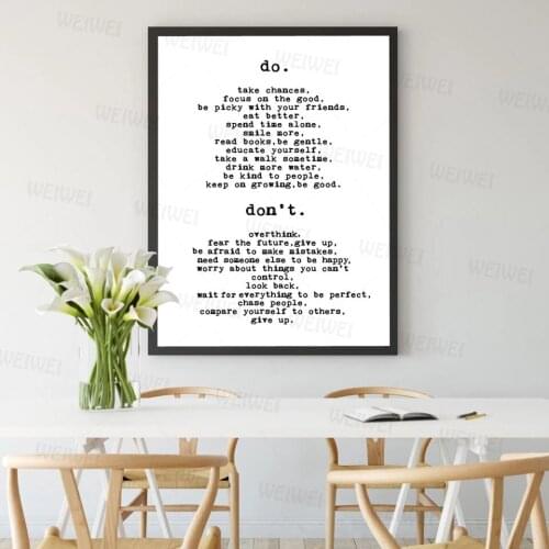 Canvas Simple Do or Do Not Inspirational Typography Motivational Quote Text Home Decor Kitchen Art Birthday Wall Poster Painting