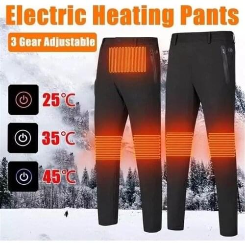 Self Heating Thermals Pants USB Electric Heated Warm Pants Winter Warmer Heating Trousers Elastic JL