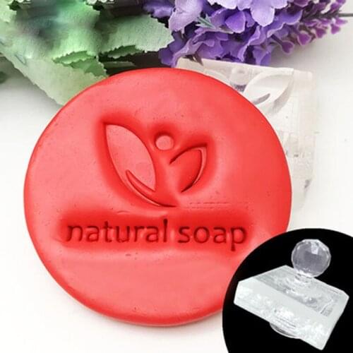 Natural Handmade Letter Pattern Stamp Home Cleaning Seal Acrylic Transparent Imprint Soap Stamp For Handmade Making Chapter