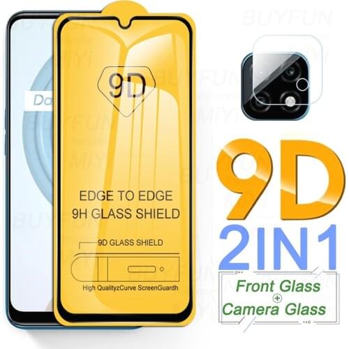 Camera Glass For Realme C21 Glass 9D Full Glue Tempered Glasses Realmi C21 C 21 2021 Screen Protectors Movie Film RMX3201 6.5