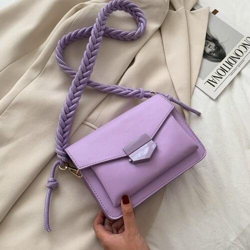 Fashion Weave Strap Crossbody Bags For Women 2020 PU Leather Solid Color Shoulder Bag Female Summer Handbags and Purses Lady