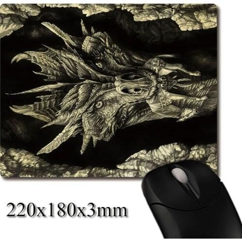Ferocious dragon portrait printed Heavy weaving anti-slip rubber pad office mouse pad Coaster Party favor gifts 220x180x3mm