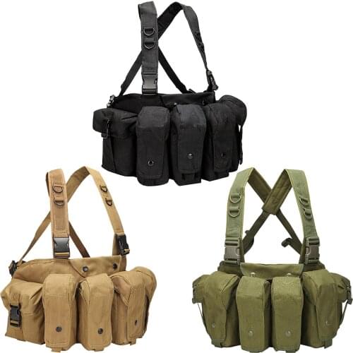 Chest Rig Harness Tactical Vest Military Pack Magazine Pouch Holster Molle System Waist Men Nylon