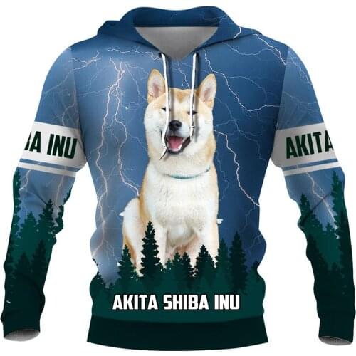 CLOOCL Akita Shiba Inu Print Men Hoodies Pets Animal Men Clothing Long Sleeve Hoodie Streetwear Unisex Pocket Sweatshirts