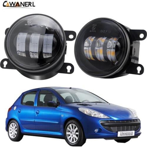 Fog Light Accessories 30W 6000LM Car Front Bumper LED Fog Lamp DRL White Amber H11 12V For Peugeot 206 206+ 2009 2010 2011 2012