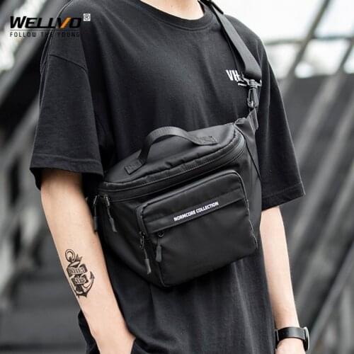 Unisex Oxford Chest Bag Fashion Crossbody Bags Multifunctional Travel Shoulder Bag Multi-pocket Handbag Hobos Black Pack XA774ZC