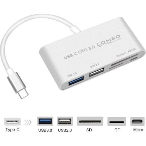 USB 3.0 Type-c Hub Adapter OTG COMBO 5in1 SD TF Card Reader Connector for Laptop for Macbook Pro Air 2018