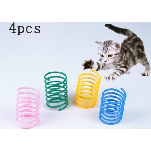 Spring Pet Toy Plastic Jumping Funny Cat Kitten Set Accessories Squeeze Toy Cat Game Random Variation Interesting Supplies