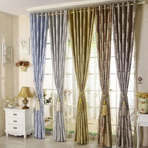 High-end Jacquard Rich Tree Blackout Curtains European Style for Living Room Balcony Bedroom Bay Window Curtains Tulle Custom