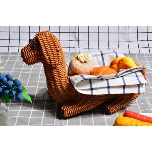 Funny animal basket doggie rattan basket hand woven basket bread basket fruit basket home decor storage basket