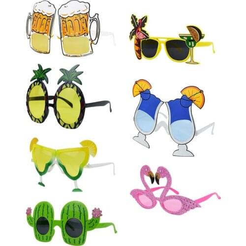 Summer Time 2021 Sunglasses Flamingo Pineapple Beer Funny Glasses for Pool Party Hawaii Beach Luau Birthday Theme Party Supplies