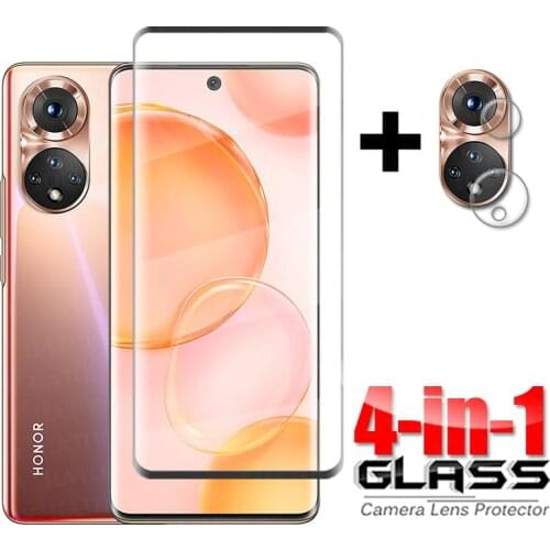 4-in-1 Glass on Honor 50 Tempered Glass 3D Full Curved Cover Glass For Huawei Honor 50 HD Camera Screen Protector Honor 50 Glass