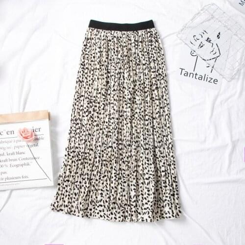 Floral Print Maxi Skirt Women With High Waist For 2021 Spring Summer Ladies Black White Long Pleated Skirt Female