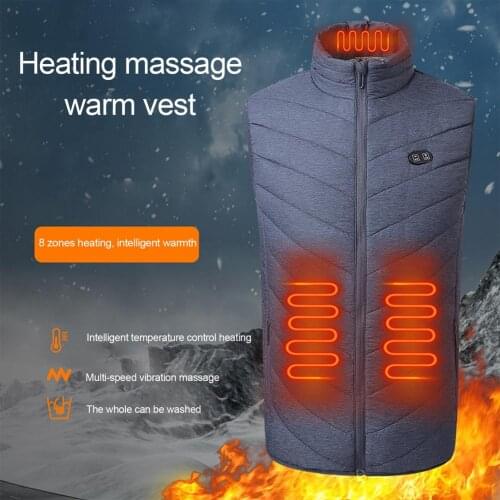 Heated Vest With 8 Heating Zones Machine Washable Safe Long-lasting Warm Comfortable Massage Heating Clothes For Outdoor Sport