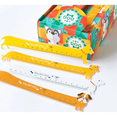 1PC Kawaii Pet Dogs 15CM Plastic Straight Ruler Measure Study Drawing Student Stationery