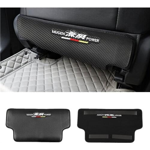 1pcs Universal Car Back Protector Cover Seat Back Anti-Kick Cushion Pad for Mugen Power Honda Civic Accord CRV Hrv Jazz