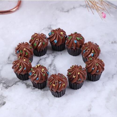 10PCS Resin Flat Back Flatback Cabochon Kawaii Miniature Fake Food Cake DIY Craft Decoration For Dollhouse Child Kitchen Toys