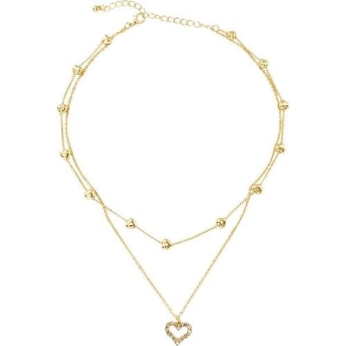 10 pcs/lot fashion jewelry accessories gold metal heart necklace