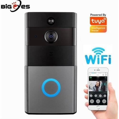 1080P TUYA WiFi Video Doorbell Water-Proof with Motion Detect/Two-Way Intercom Function TUYA Wireless Video Door Phone HD Camera