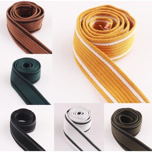 1.5" 5 Yards/lot Colorful Cotton Canvas Webbing/Bias/stripe Ribbon Bag Belt Strap Garments Diy Crafts Accessories