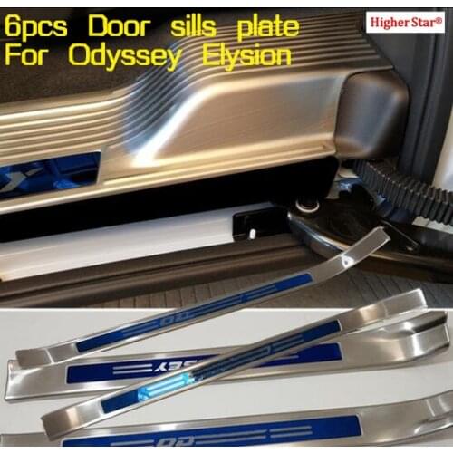 6pcs(4pcs front door+2pcs middle door)car door sills scuff plate,decoration protection trim for Honda Odyssey ELYSION 2015-2019