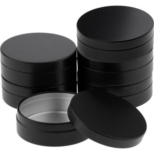 6 Pieces 100ml Large Empty Aluminum Jars Black Refillable Cosmetic Pot Bottle