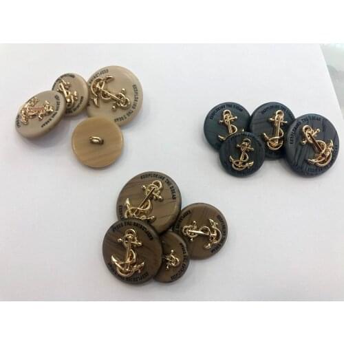 6pcs Gold Metal coat Buttons Decorative for Clothing Designers Craft Needlework Sewing garments