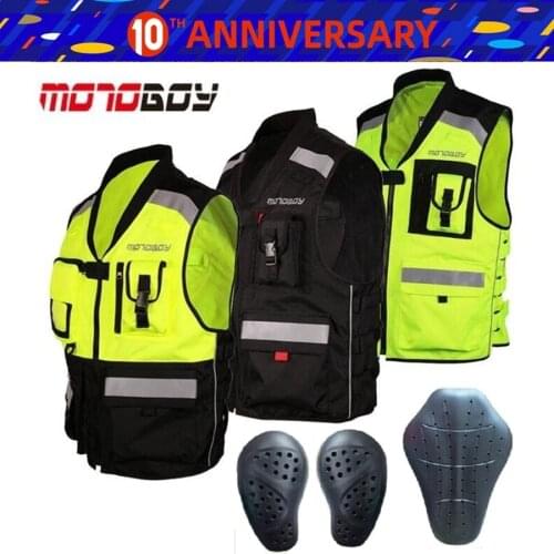 Free shipping 1pcs NEW Men High Visibility Reflective Motocross Racing Vest Motorbike Motorcycle Vest with protectors