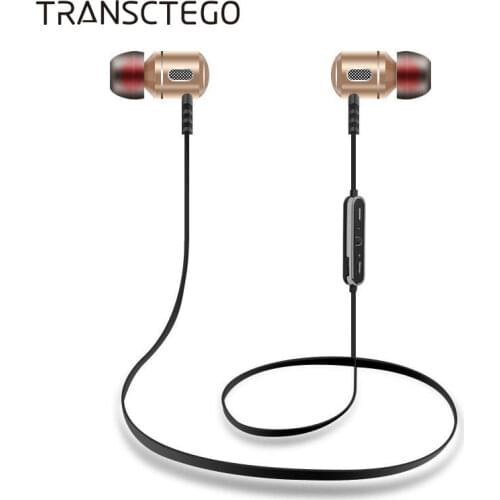 TRANSCTEGO bluetooth headset wireless 4.1 mobile phones with microphone Wired Stereo ear buds Running sports Universal headphone