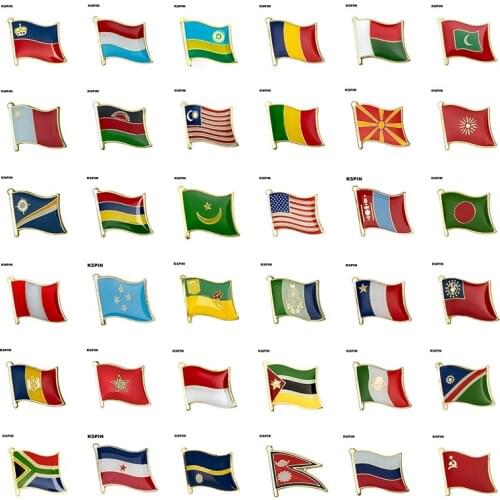 Flag Laple Pin Badge Brooch Liechtenstein Luxembourg Romania Malta Mali U.S.A. Mongolia Bangladesh Moldova Morocco South Africa