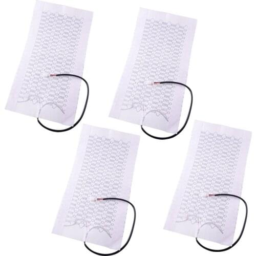 CITALL 4Pcs 12V Car Carbon Fiber Seat Heated Warmer Pad Cushion With Hi-Off-Lo Switch White Universal Accessories