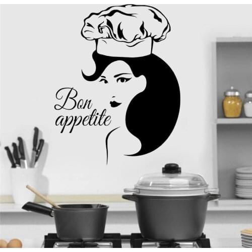 Quote Wall Sticker Vinyl Home Decor Kitchen Cafe Restaurant Beauty Woman Window Decals Removable Mural C6028