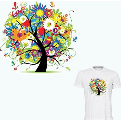 Flower Patch For Clothes Flower Trees Patch Diy Heat Transfer Washable New Garment Accessory Thermal Press Stickers