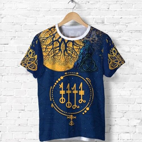 X-Safala Viking Celtics Raven Samurai Armor Wolf 6 Tattoo 3D All Printed T Shirts Summer Fashion Women Men Harajuku Casual Tee