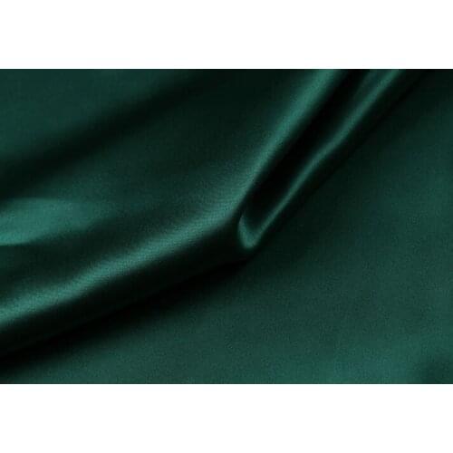 Howmay 100% pure silk charmeuse satin fabric 30m/m 114cm dark green 03# especially heavy weight for dress or cheongsam