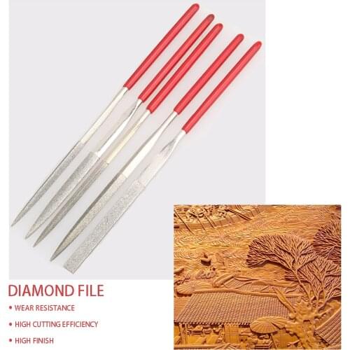 5pcs Diamond Carving Tool Polishing Metal Glass Stone Wood Craft Needle File Sets Stone Jewelry Metal Carving Tools