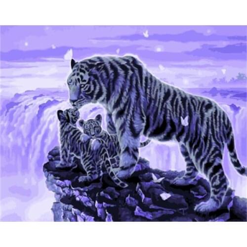 PAINTBOY Framed Pictures Painting By Numbers of Animal Handwork Canvas Oil Painting Home Decor For Living Room