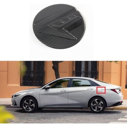 Fuel Tank Cap Gas Box Cover Trim Chrome Car Styling For Hyundai Elantra CN7 2020 2021