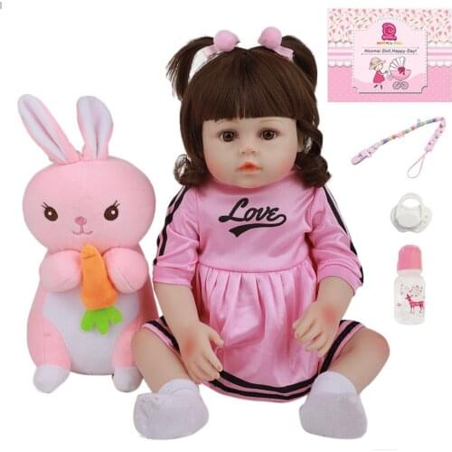 48CM Hot Sale Handmade All Silicone Baby Doll 19" ToyAlive Fashion Lovely Vinyl Bebe Reborn Dolls For Toddler Birthday Gift