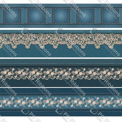 16-75MM Denim&Lace Pattern Printed Grosgrain Polyester Ribbon 50 Yards Gift Wrapping Diy Bows Wedding Drections Ribbons