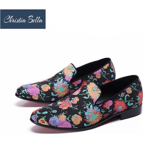 Men Casual Shoes with Flowers Print New Design Loafers Shoes Men Slip on Fashion Party and Wedding Shoes Plus Size 38-47